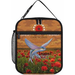 Cook Islands ANZAC Day Personalised Lunch Bag with Poppy Field