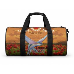 Cook Islands ANZAC Day Personalised Duffle Bag with Poppy Field