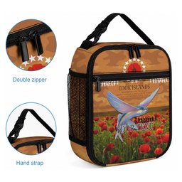 Cook Islands ANZAC Day Personalised Lunch Bag with Poppy Field