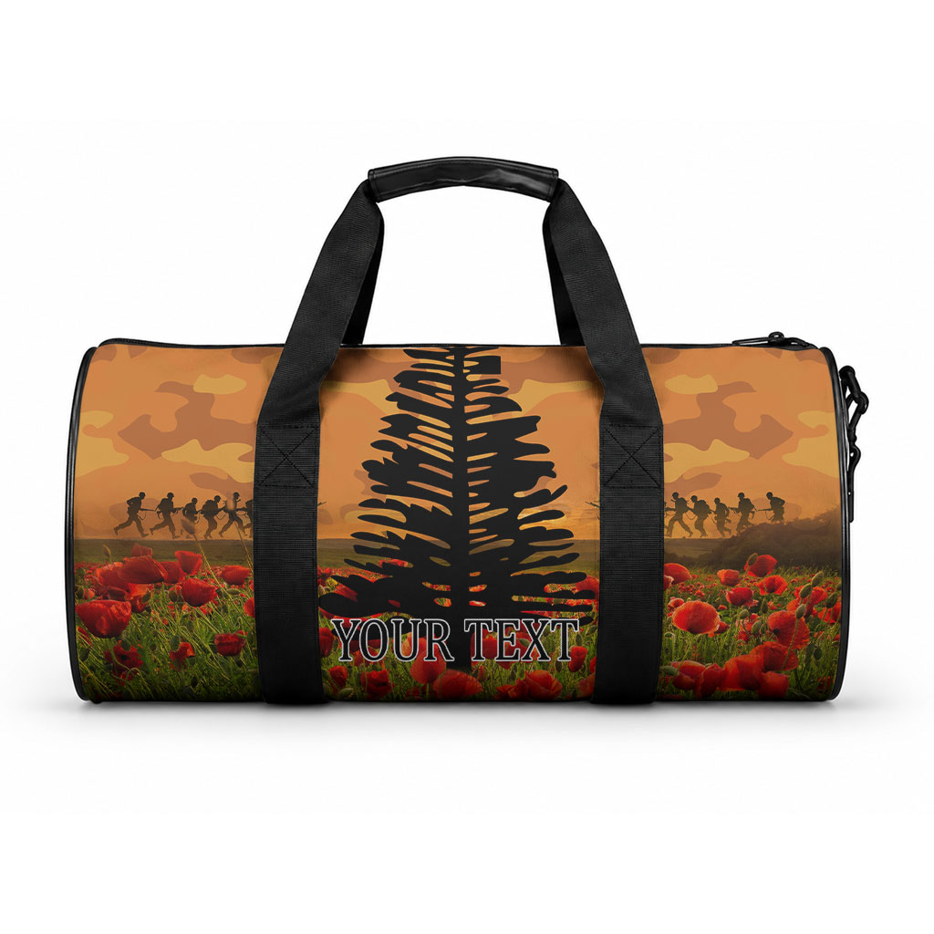 Norfolk Island ANZAC Day Personalised Duffle Bag with Poppy Field