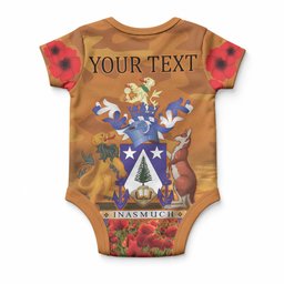 Norfolk Island ANZAC Day Personalised Baby Onesie with Poppy Field