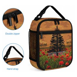 Norfolk Island ANZAC Day Personalised Lunch Bag with Poppy Field