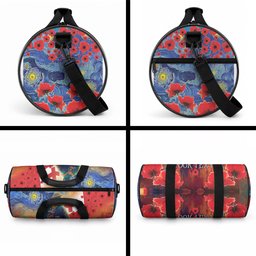 Tonga ANZAC Day Personalised Duffle Bag Soldier Te Tau Manatui Kinautolu with Poppy Field
