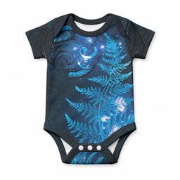 New Zealand Matariki Baby Onesie Blue Milky Way Stars Night Sky