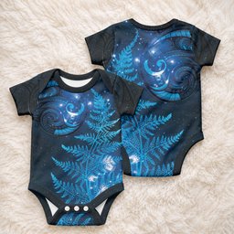New Zealand Matariki Baby Onesie Blue Milky Way Stars Night Sky
