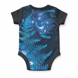New Zealand Matariki Baby Onesie Blue Milky Way Stars Night Sky