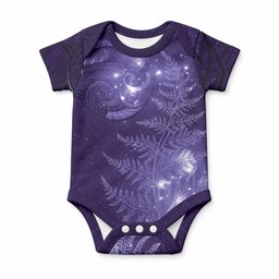 New Zealand Matariki Baby Onesie Purple Milky Way Stars Night Sky