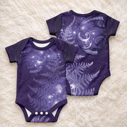 New Zealand Matariki Baby Onesie Purple Milky Way Stars Night Sky