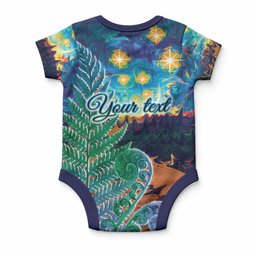 Personalised New Zealand Matariki Art Star Baby Onesie Koru Fern Night Starry Sky