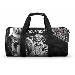 Personalised New Zealand Potae Pango Cricket Duffle Bag Special Maori Hei Tiki Tribal Tattoo