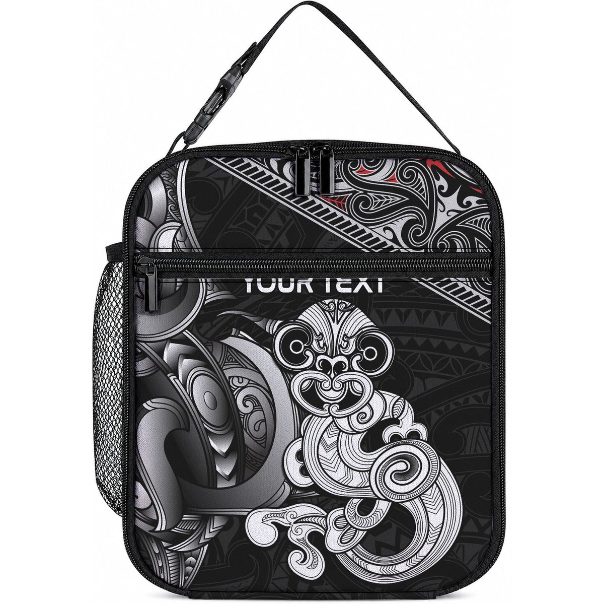 Personalised New Zealand Potae Pango Cricket Lunch Bag Special Maori Hei Tiki Tribal Tattoo