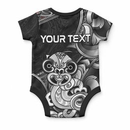 Personalised New Zealand Potae Pango Cricket Baby Onesie Special Maori Hei Tiki Tribal Tattoo