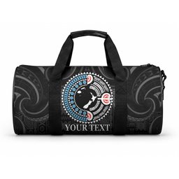 Custom Fiji and New Zealand Duffle Bag Maori Fern Mix Tapa Tribal Unique