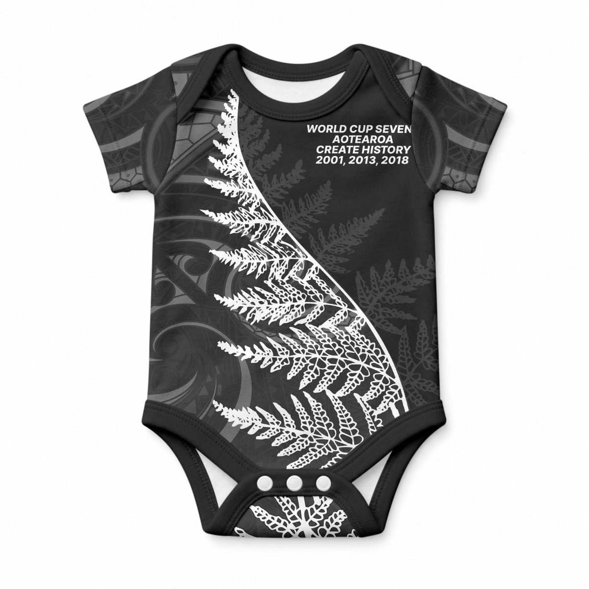 New Zealand Black Fern 7s Baby Onesie History World Cup Sevens