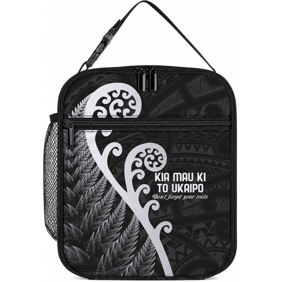 Kia Mau Ki To Ukaipo Lunch Bag Te Reo Maori Koru Fern Art