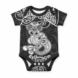 Te Reo Maori Tiki Inspired Art Baby Onesie