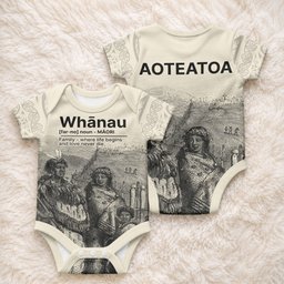 Whanau Maori Language Baby Onesie Te Reo Maori Inspired Art