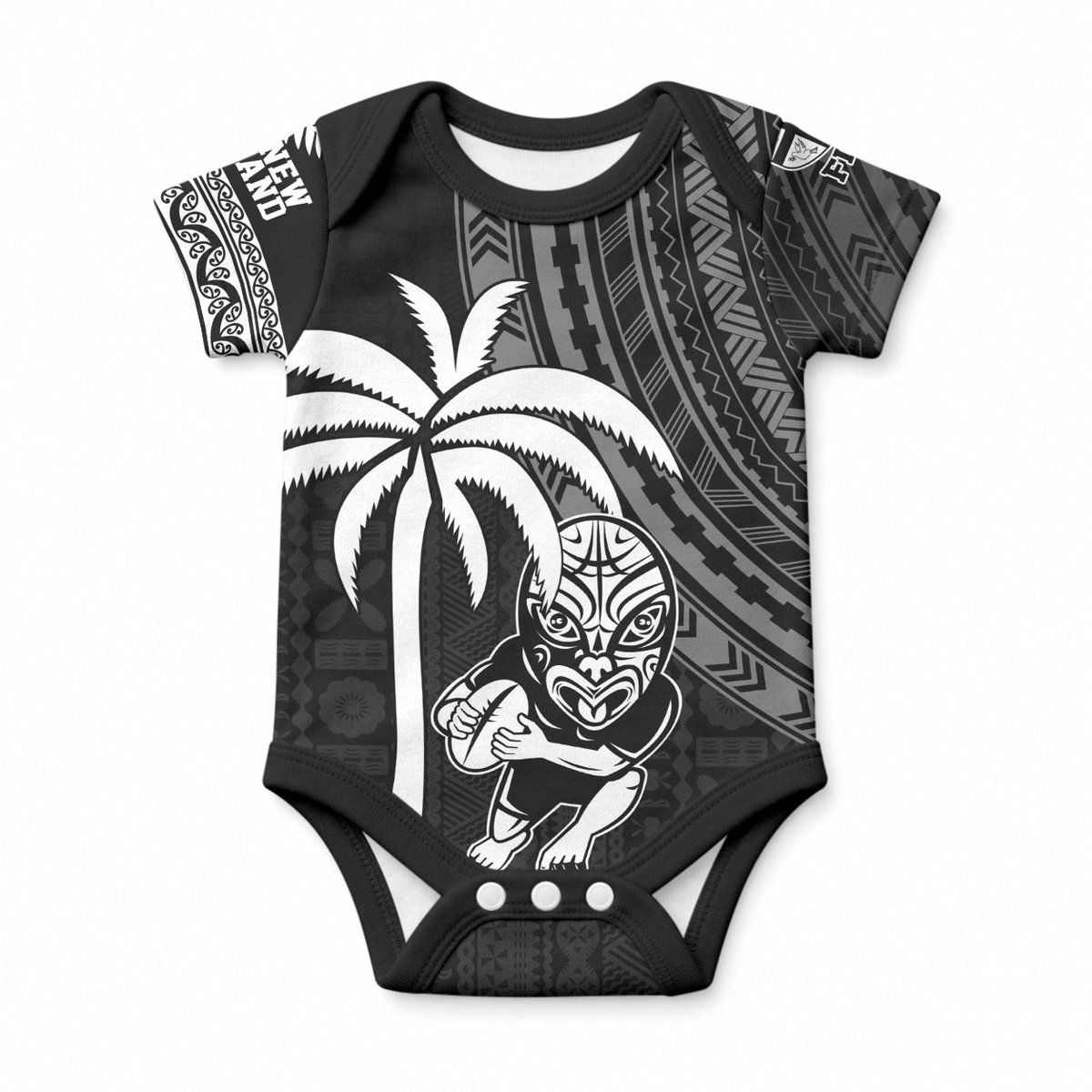 Custom Fiji New Zealand Maori Rugby Baby Onesie Make History Together