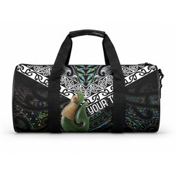 Personalised Maori Manaia Duffle Bag New Zealand Tribal Hei Matau Papua Shell