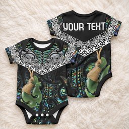 Personalised Maori Manaia Baby Onesie New Zealand Tribal Hei Matau Papua Shell