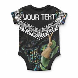 Personalised Maori Manaia Baby Onesie New Zealand Tribal Hei Matau Papua Shell