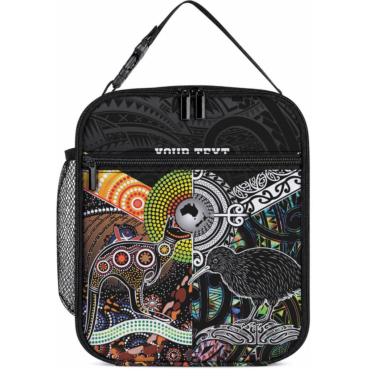 Personalised New Zealand and Australia Lunch Bag Maori Mix Aboriginal Art Style