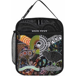 Personalised New Zealand and Australia Lunch Bag Maori Mix Aboriginal Art Style
