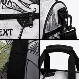 Personalised New Zealand Darts Duffle Bag Kowhai Floral with Maori Tattoo