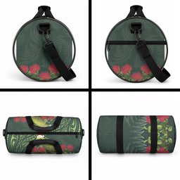 Meri Kirihimete Kakapo Duffle Bag Green Silver Fern Christmas Vibe