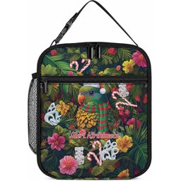 Meri Kirihimete Kakapo Santa Lunch Bag Merry Christmas with Tropical Vibe