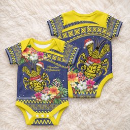 Monuina e Kilisimasi Niue Christmas Baby Onesie Niuean Tribal Pattern