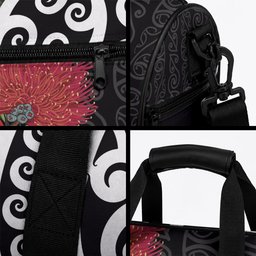 New Zealand Kakapo Christmas Duffle Bag Meri Kirihimete Pohutukawa Flowers