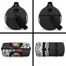 New Zealand Kakapo Christmas Duffle Bag Meri Kirihimete Pohutukawa Flowers