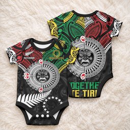 Aotearoa and Cook Islands Mo Te Tiriti Baby Onesie New Zealand Honour The Treaty Ake!Ake!Ake!