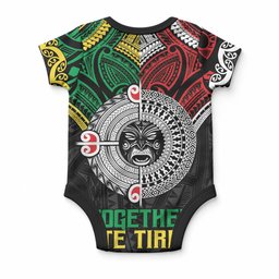 Aotearoa and Cook Islands Mo Te Tiriti Baby Onesie New Zealand Honour The Treaty Ake!Ake!Ake!