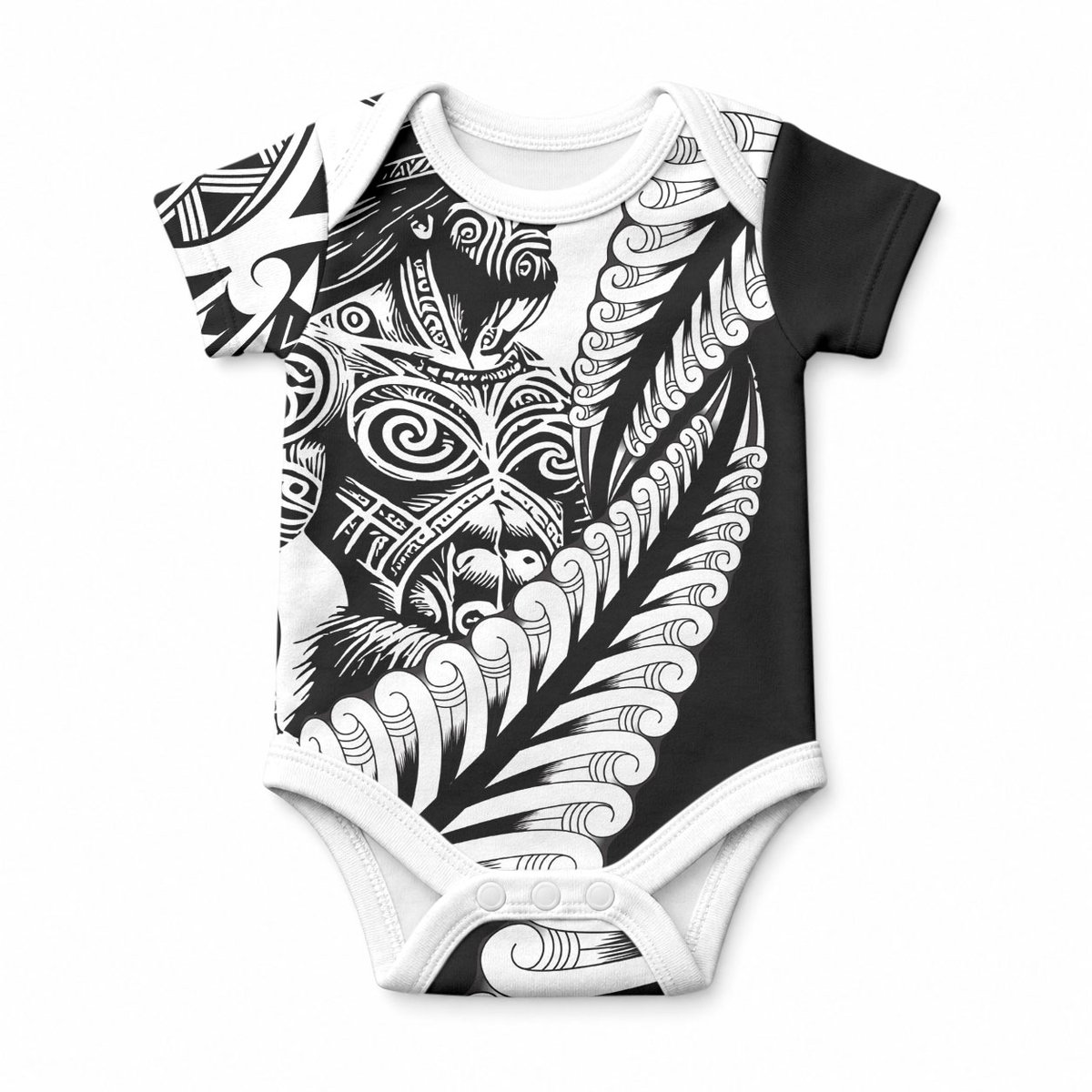 Koru Fern New Zealand Maori Tribal Warrior Baby Onesie