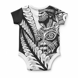 Koru Fern New Zealand Maori Tribal Warrior Baby Onesie