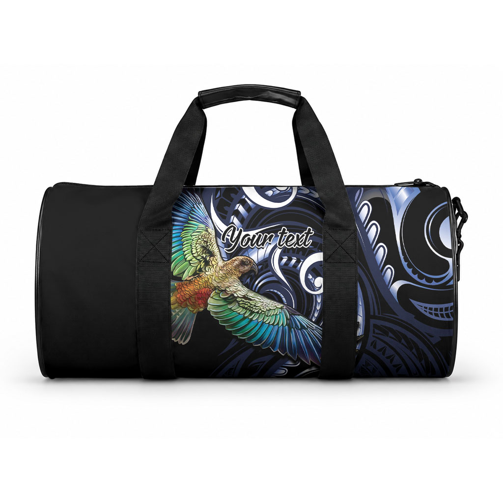 New Zealand Kea Bird Personalised Duffle Bag Maori Tribal Koru Art