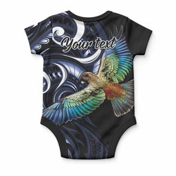 New Zealand Kea Bird Personalised Baby Onesie Maori Tribal Koru Art