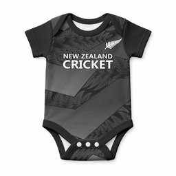 New Zealand Cricket Custom Baby Onesie Potae Pango Black Fern Pattern