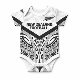 New Zealand Football Custom Baby Onesie All White Fern Go Champions