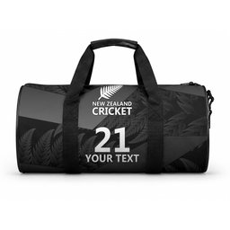 New Zealand Cricket Custom Duffle Bag Potae Pango Black Fern Pattern