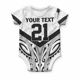 New Zealand Football Custom Baby Onesie All White Fern Go Champions