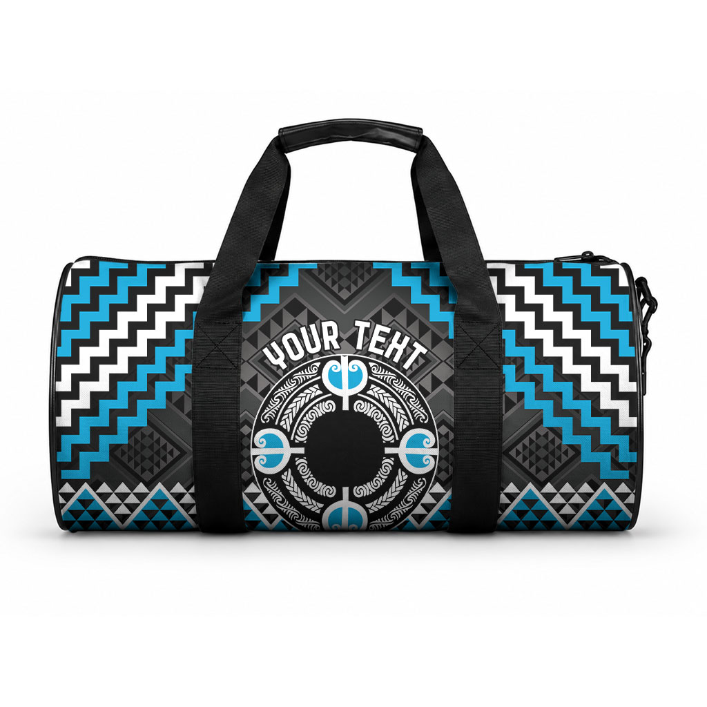 Personalised Aotearoa Niho Taniwha Motif Duffle Bag Blue Style