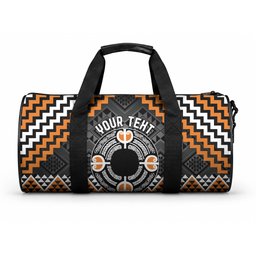 Personalised Aotearoa Niho Taniwha Motif Duffle Bag Gold Style