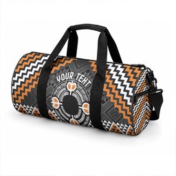 Personalised Aotearoa Niho Taniwha Motif Duffle Bag Gold Style