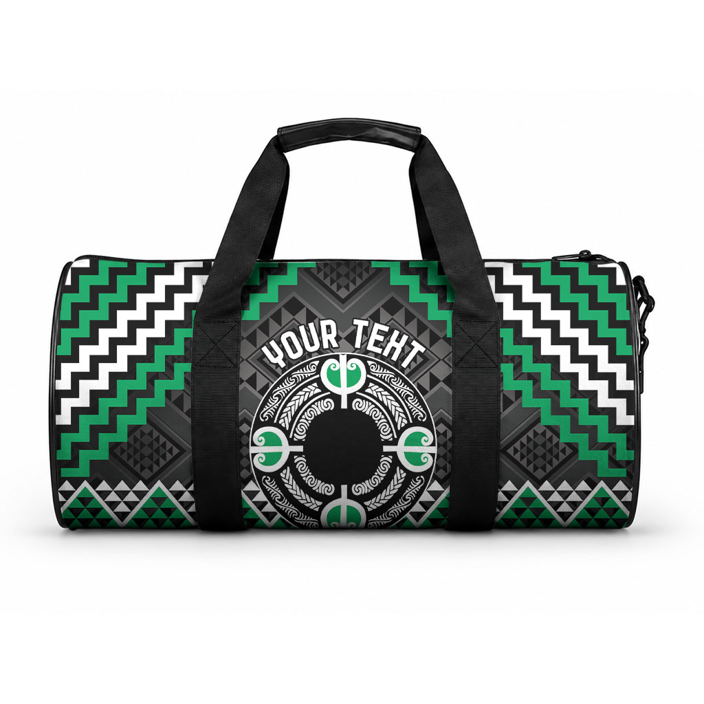 Personalised Aotearoa Niho Taniwha Motif Duffle Bag Green Style