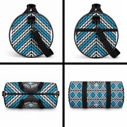Personalised Aotearoa Niho Taniwha Motif Duffle Bag Blue Style