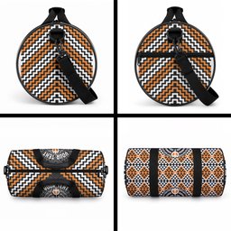Personalised Aotearoa Niho Taniwha Motif Duffle Bag Gold Style