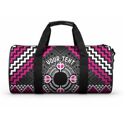 Personalised Aotearoa Niho Taniwha Motif Duffle Bag Pink Style